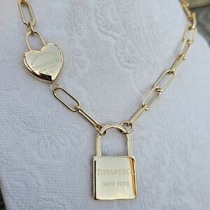 Heart and Lock Necklace (Stamped)